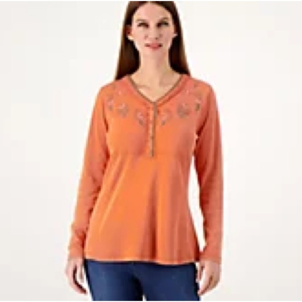 Embroidered Henley